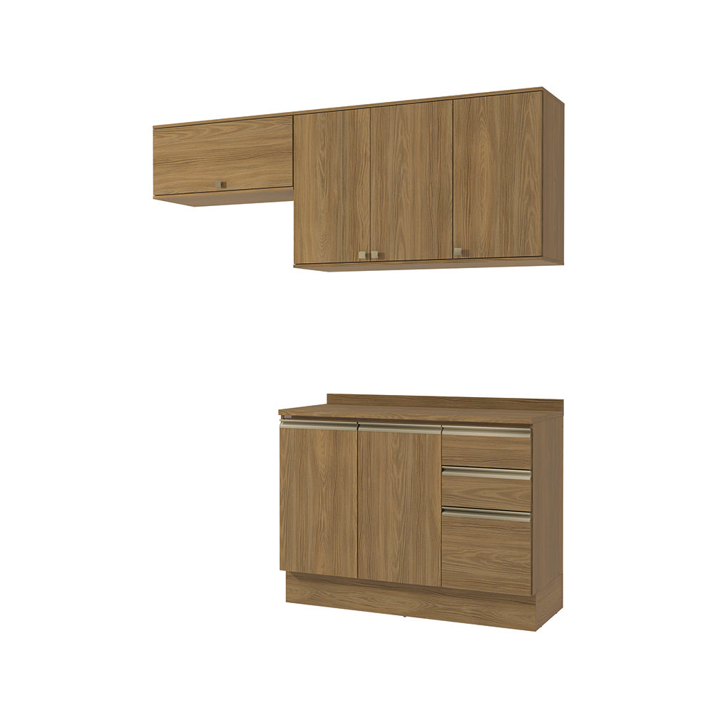 Cocina Compacta 200cm MDF 3 Cajones Kappesberg Marrón
