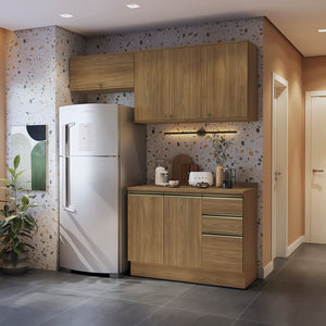 Cocina Compacta 200cm MDF 3 Cajones Kappesberg Marrón
