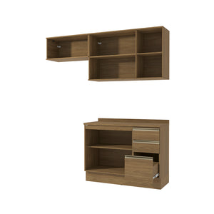 Cocina Compacta 200cm MDF 3 Cajones Kappesberg Marrón