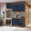 Cocina Compacta 200cm MDF 3 Cajones Kappesberg Marrón/Azul