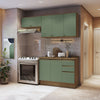 Cocina Compacta 200cm MDF 3 Cajones Kappesberg Marrón/Verde