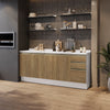 Gabinete Inferior 200cm 3 Cajones Kappesberg Blanco/Marrón