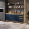 Gabinete Inferior 200cm 3 Cajones Kappesberg Marrón/Azul