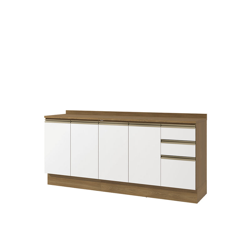 Gabinete Inferior 200cm 3 Cajones Kappesberg Marrón/Blanco