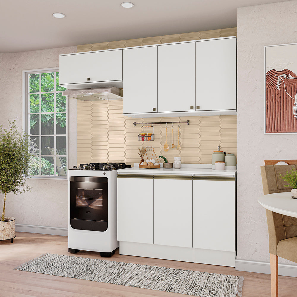 Cocina Compacta 200cm MDF 7 Puertas Kappesberg Blanco