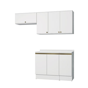Cocina Compacta 200cm MDF 7 Puertas Kappesberg Blanco