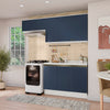 Cocina Compacta 200cm MDF 7 Puertas Kappesberg Blanco/Azul