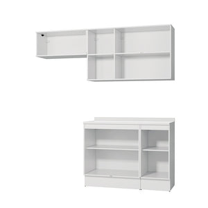 Cocina Compacta 200cm MDF 7 Puertas Kappesberg Blanco/Azul