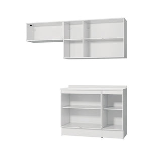 Cocina Compacta 200cm MDF 7 Puertas Kappesberg Blanco/Marrón