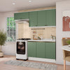 Cocina Compacta 200cm MDF 7 Puertas Kappesberg Blanco/Verde