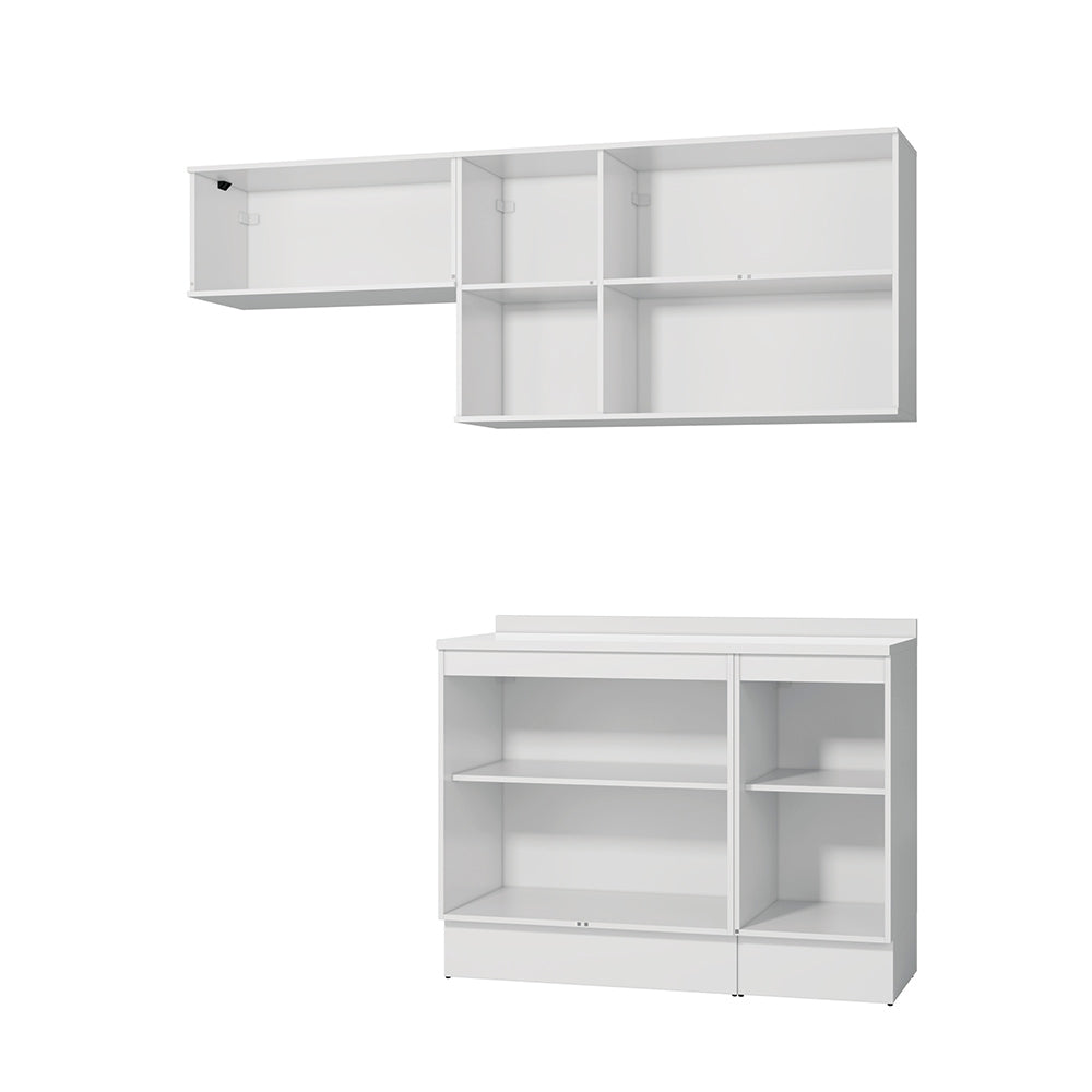 Cocina Compacta 200cm MDF 7 Puertas Kappesberg Blanco/Verde