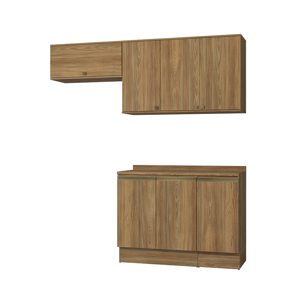 Cocina Compacta 200cm MDF 7 Puertas Kappesberg Marrón