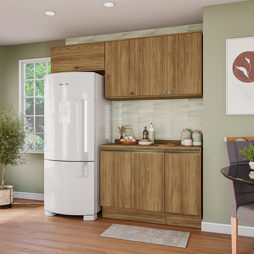 Cocina Compacta 200cm MDF 7 Puertas Kappesberg Marrón