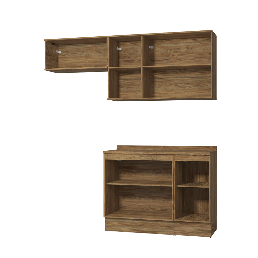 Cocina Compacta 200cm MDF 7 Puertas Kappesberg Marrón
