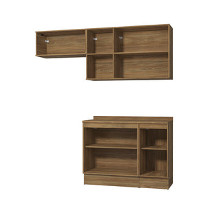 Cocina Compacta 200cm MDF 7 Puertas Kappesberg Marrón/Blanco