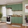 Cocina Compacta 200cm MDF 7 Puertas Kappesberg Marrón/Verde