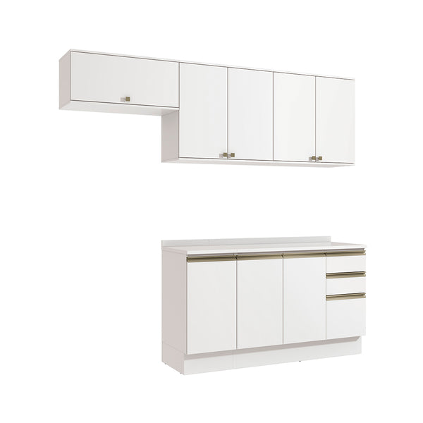 Cocina Completa 240cm MDF 3 Cajones Kappesberg Blanco