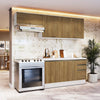 Cocina Completa 240cm MDF 3 Cajones Kappesberg Blanco/Marrón