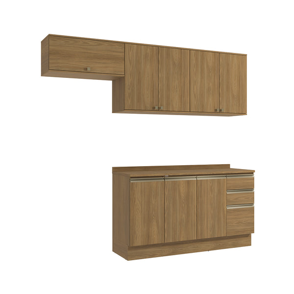 Cocina Completa 240cm MDF 3 Cajones Kappesberg Marrón