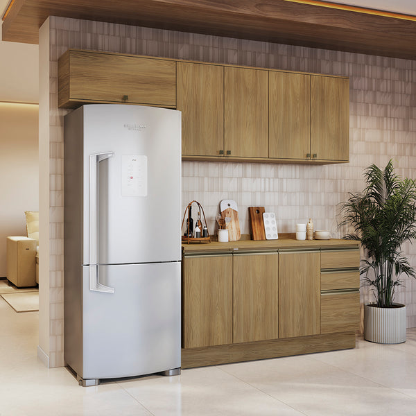 Cocina Completa 240cm MDF 3 Cajones Kappesberg Marrón
