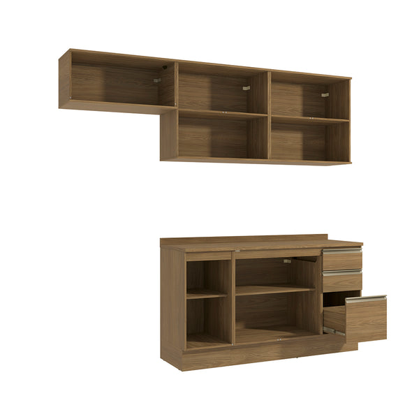 Cocina Completa 240cm MDF 3 Cajones Kappesberg Marrón