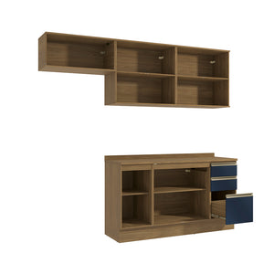 Cocina Completa 240cm MDF 3 Cajones Kappesberg Marrón/Azul