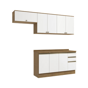 Cocina Completa 240cm MDF 3 Cajones Kappesberg Marrón/Blanco