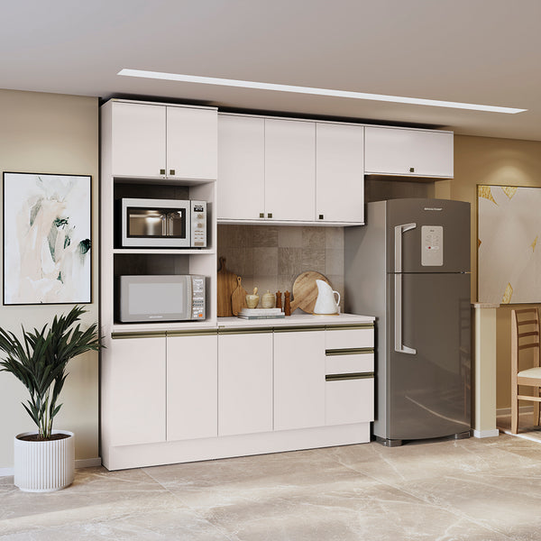 Armario Cocina 270cm MDF 10 Puertas Kappesberg Blanco
