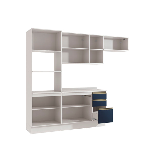 Armario Cocina 270cm MDF 10 Puertas Kappesberg Blanco/Azul