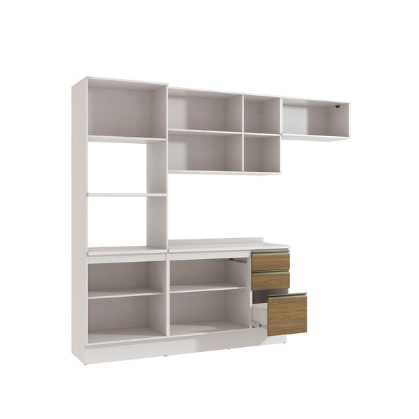 Armario Cocina 270cm MDF 10 Puertas Kappesberg Blanco/Marrón
