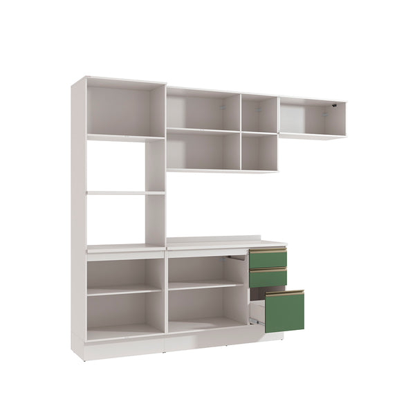 Armario Cocina 270cm MDF 10 Puertas Kappesberg Blanco/Verde