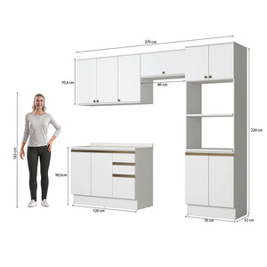 Armario Cocina Torre Horno 270cm MDF Kappesberg Blanco