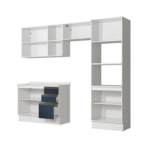 Armario Cocina Torre Horno 270cm Kappesberg Blanco/Azul