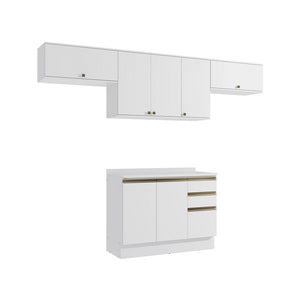 Cocina Completa 280cm MDF 3 Cajones Kappesberg Blanco