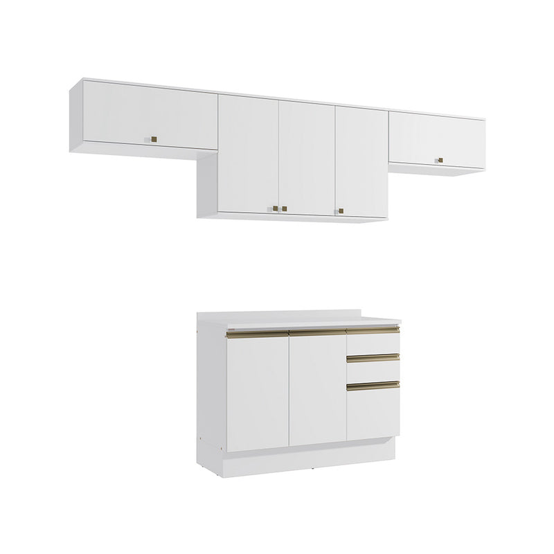 Cocina Completa 280cm MDF 3 Cajones Kappesberg Blanco
