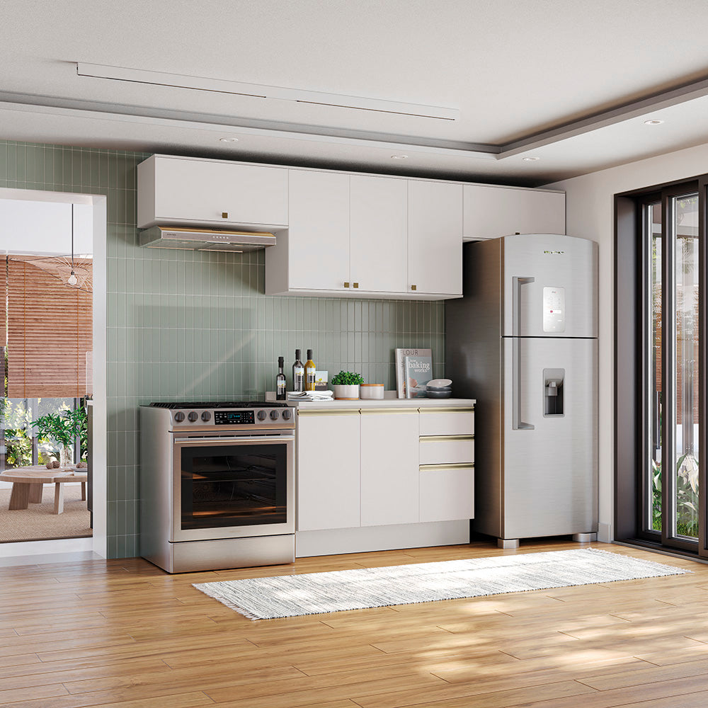 Cocina Completa 280cm MDF 3 Cajones Kappesberg Blanco