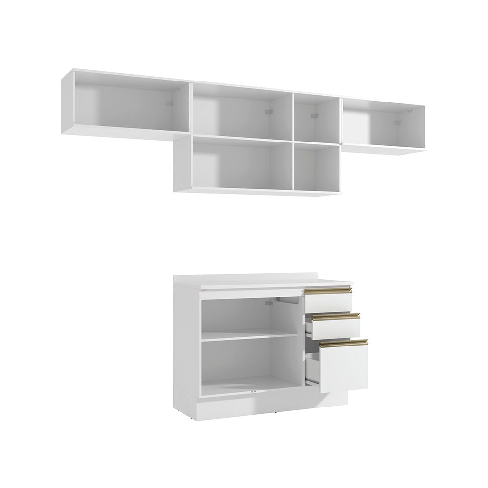 Cocina Completa 280cm MDF 3 Cajones Kappesberg Blanco