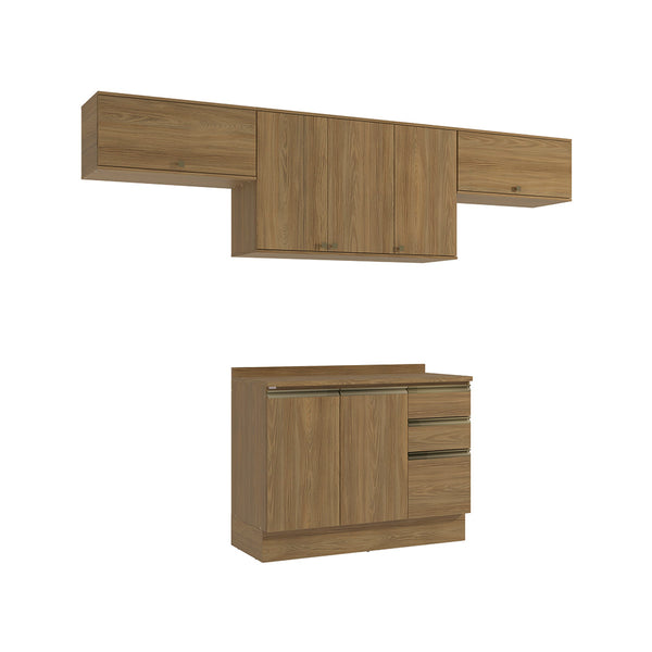 Cocina Completa 280cm MDF 3 Cajones Kappesberg Marrón