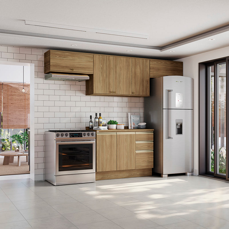 Cocina Completa 280cm MDF 3 Cajones Kappesberg Marrón
