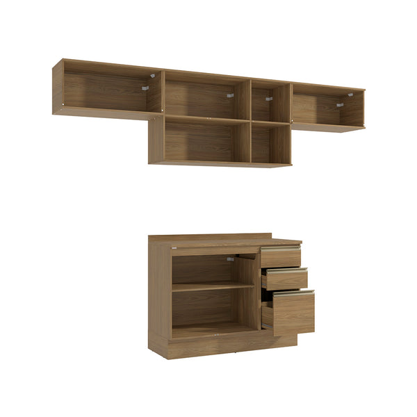 Cocina Completa 280cm MDF 3 Cajones Kappesberg Marrón