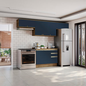 Cocina Completa 280cm MDF 3 Cajones Kappesberg Marrón/Azul