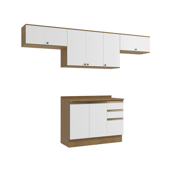 Cocina Completa 280cm MDF 3 Cajones Kappesberg Marrón/Blanco