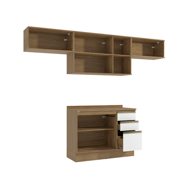 Cocina Completa 280cm MDF 3 Cajones Kappesberg Marrón/Blanco