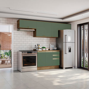 Cocina Completa 280cm MDF 3 Cajones Kappesberg Marrón/Verde