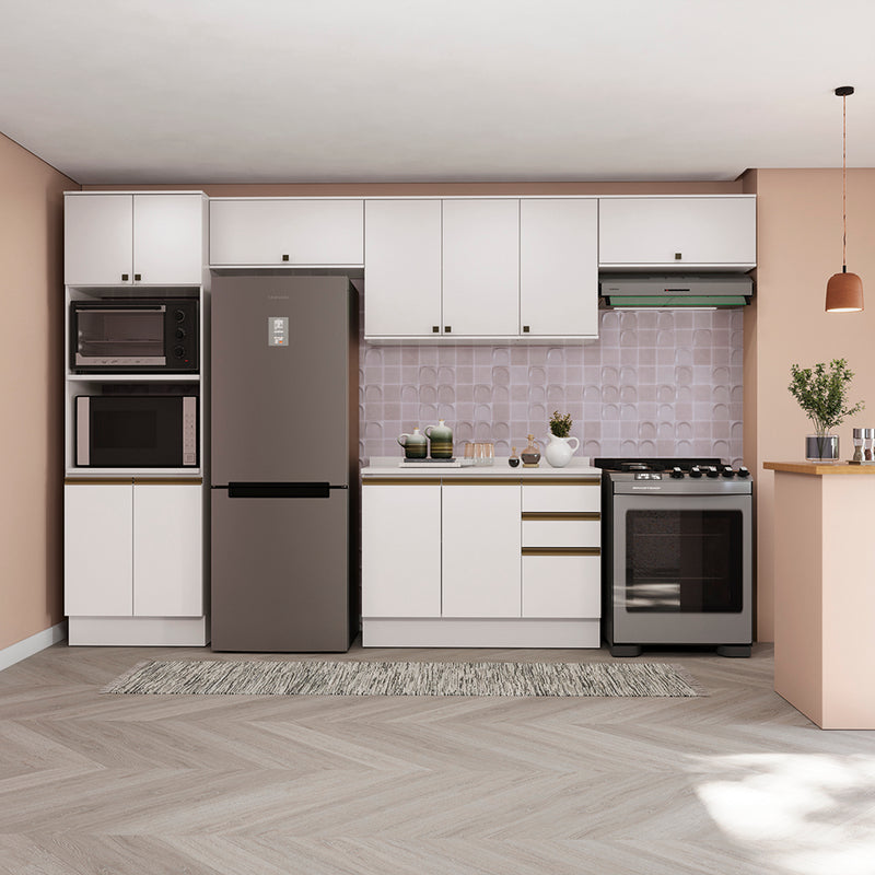 Cocina Integral 350cm MDF Kappesberg 11 Puertas Blanco