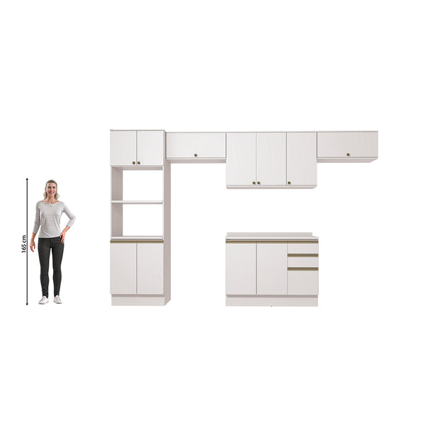 Cocina Integral 350cm MDF Kappesberg 11 Puertas Blanco