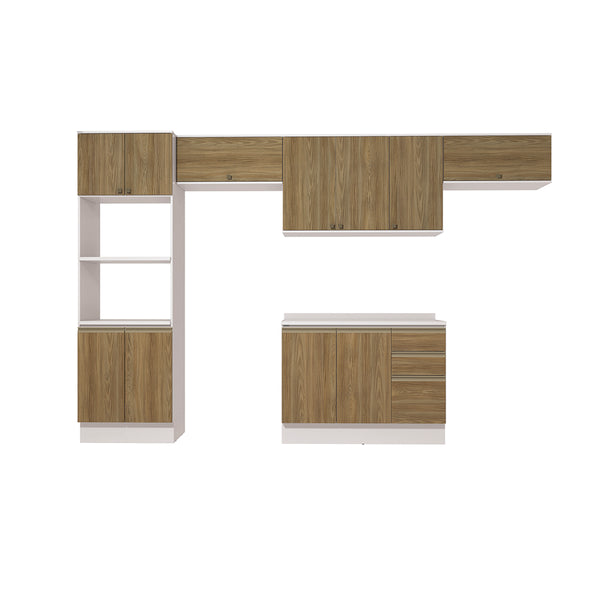 Cocina Integral 350cm Kappesberg 11 Puertas Blanco/Marrón