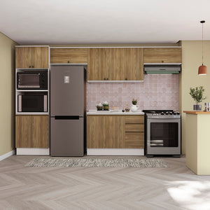 Cocina Integral 350cm Kappesberg 11 Puertas Blanco/Marrón