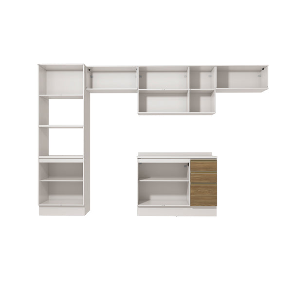 Cocina Integral 350cm Kappesberg 11 Puertas Blanco/Marrón