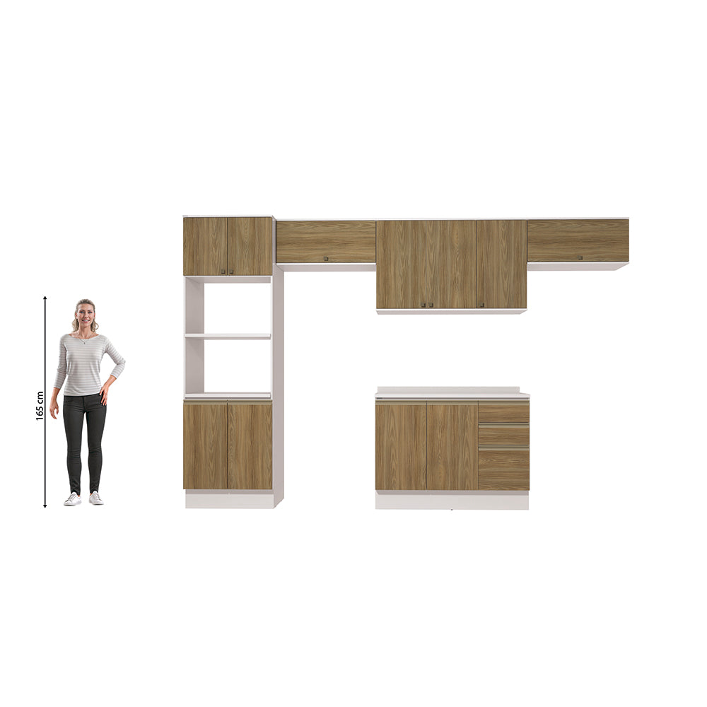 Cocina Integral 350cm Kappesberg 11 Puertas Blanco/Marrón